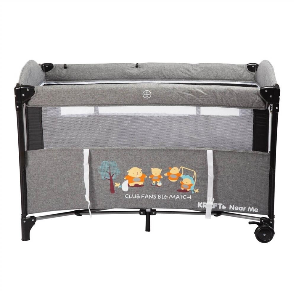 Kraft Near Me Anne Yanı  Ara Katlı Ve Sallanabilen Oyun Parkı 70X120 Cm Grey Black