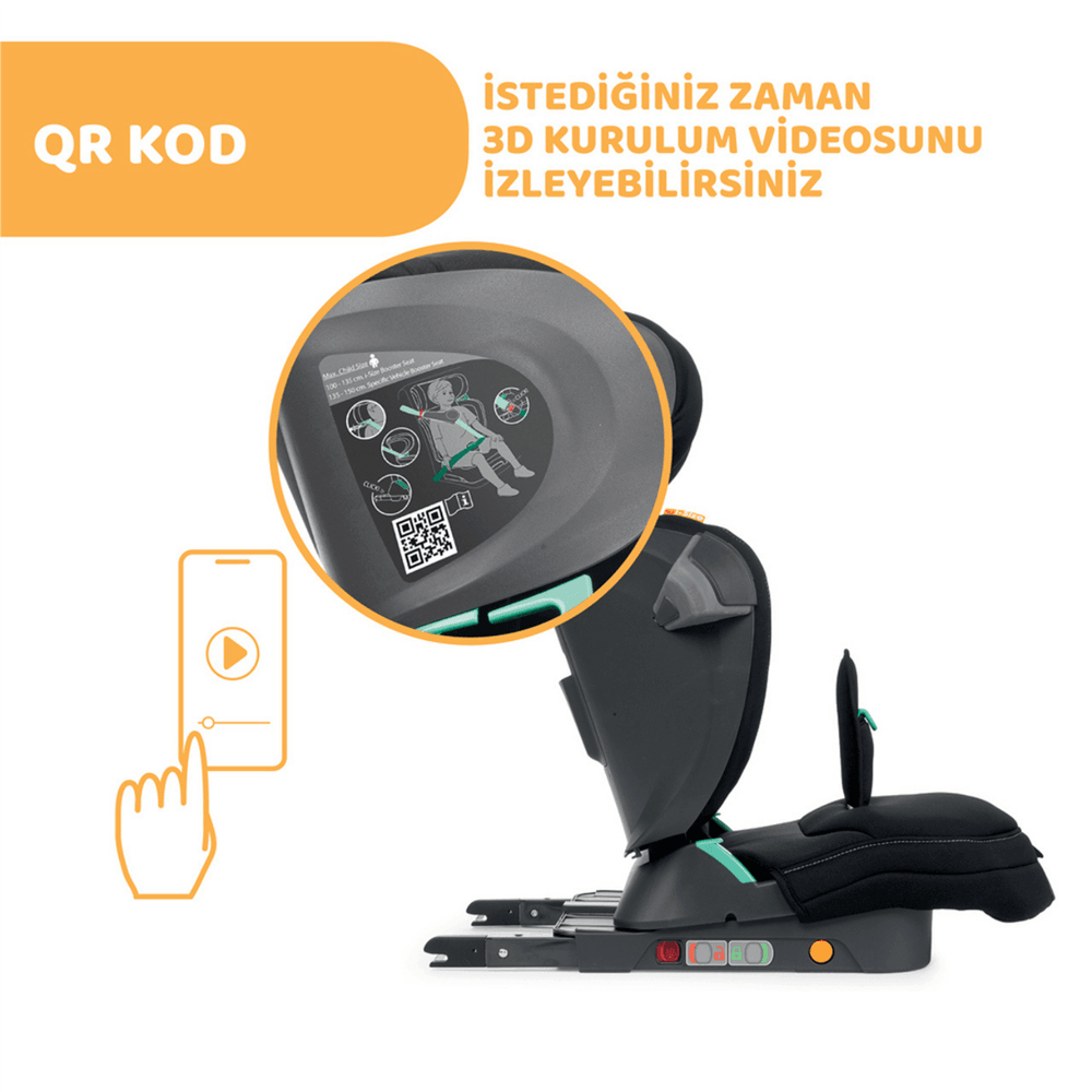 Chicco Fold Go Katlanabilir I-Size Çocuk Bebek Oto Koltuğu 15-36 Kg Black