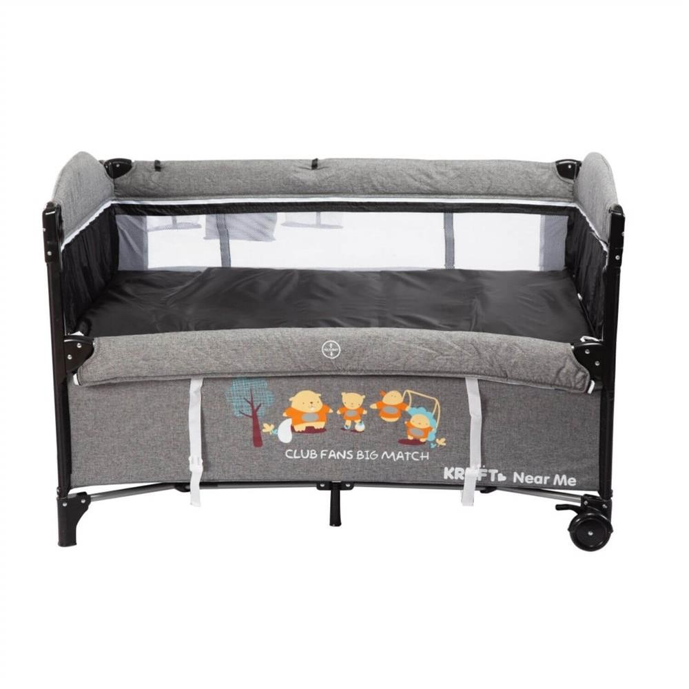 Kraft Near Me Anne Yanı  Ara Katlı Ve Sallanabilen Oyun Parkı 70X120 Cm Grey Black