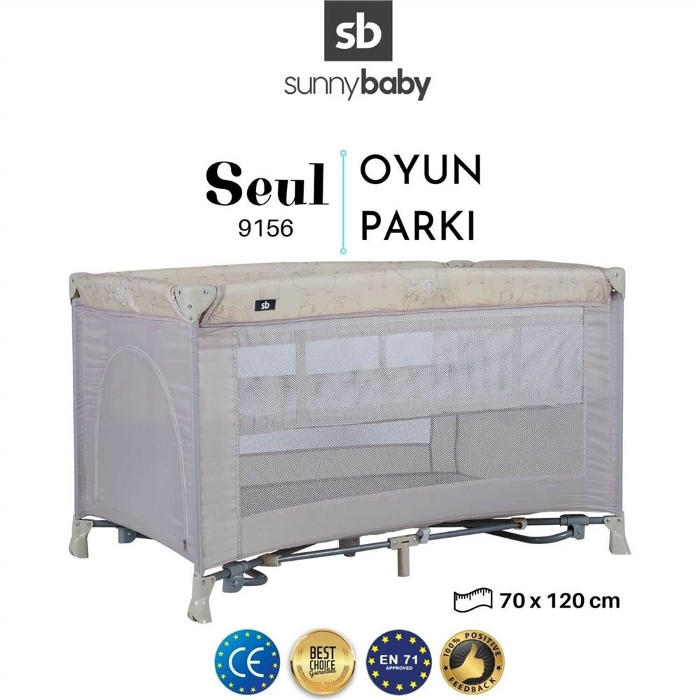 Sunny Baby Seul Ara Katlı Sallanma Aparatlı Oyun Parkı Park Yatak 70X120 Cm Bej