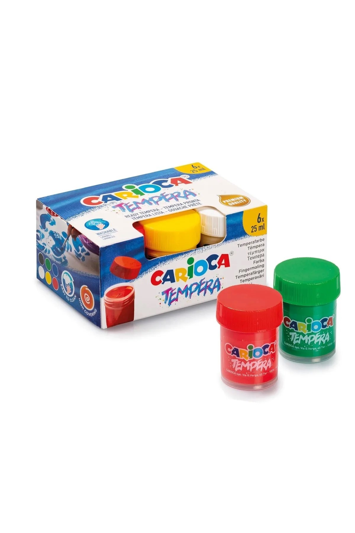 Carioca Tempera Suluboya Süper Yıkanabilir 6*25 Ml 6 Renk Karışık