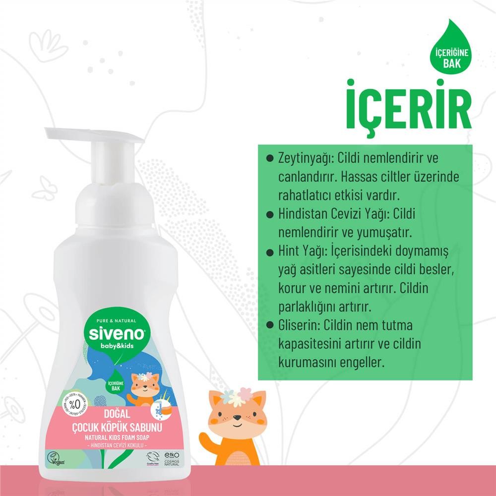 Siveno Kids Zeytinyağlı Doğal Köpük Sabun 250 Ml