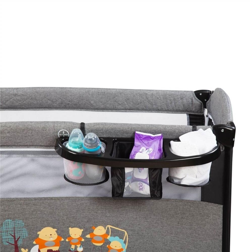 Kraft Near Me Anne Yanı  Ara Katlı Ve Sallanabilen Oyun Parkı 70X120 Cm Grey Black