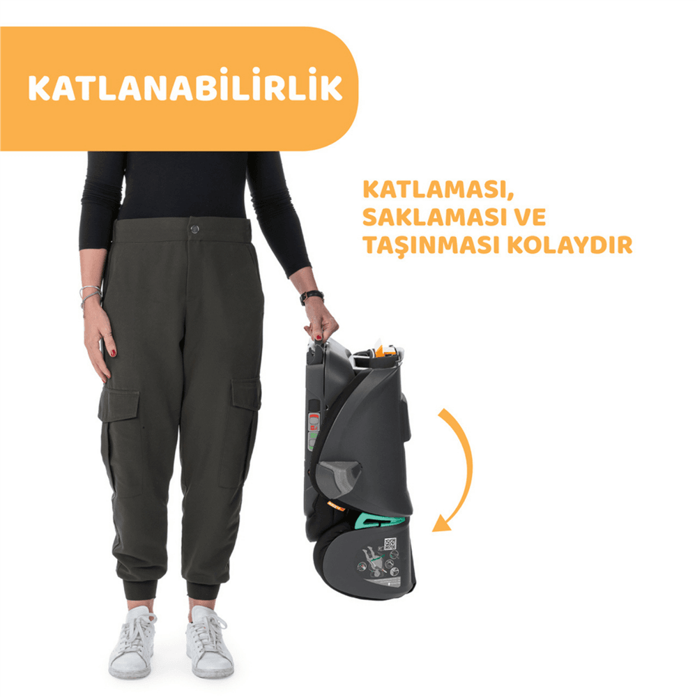 Chicco Fold Go Katlanabilir I-Size Çocuk Bebek Oto Koltuğu 15-36 Kg Black