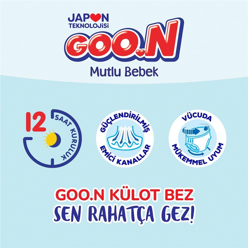 Goon Mutlu Bebek Külot Bebek Bezi 4 Beden 9-14 Kg 78Li Aylık Fırsat Paket