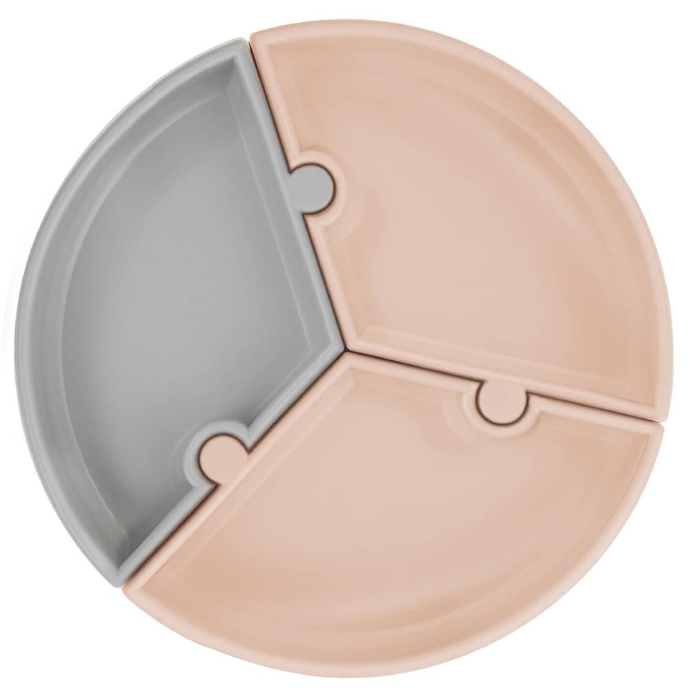 Oioi Puzzle Bebek Tabağı 6+ Ay Bubble Beige - Powder Grey Bubble Beige - Powder Gri