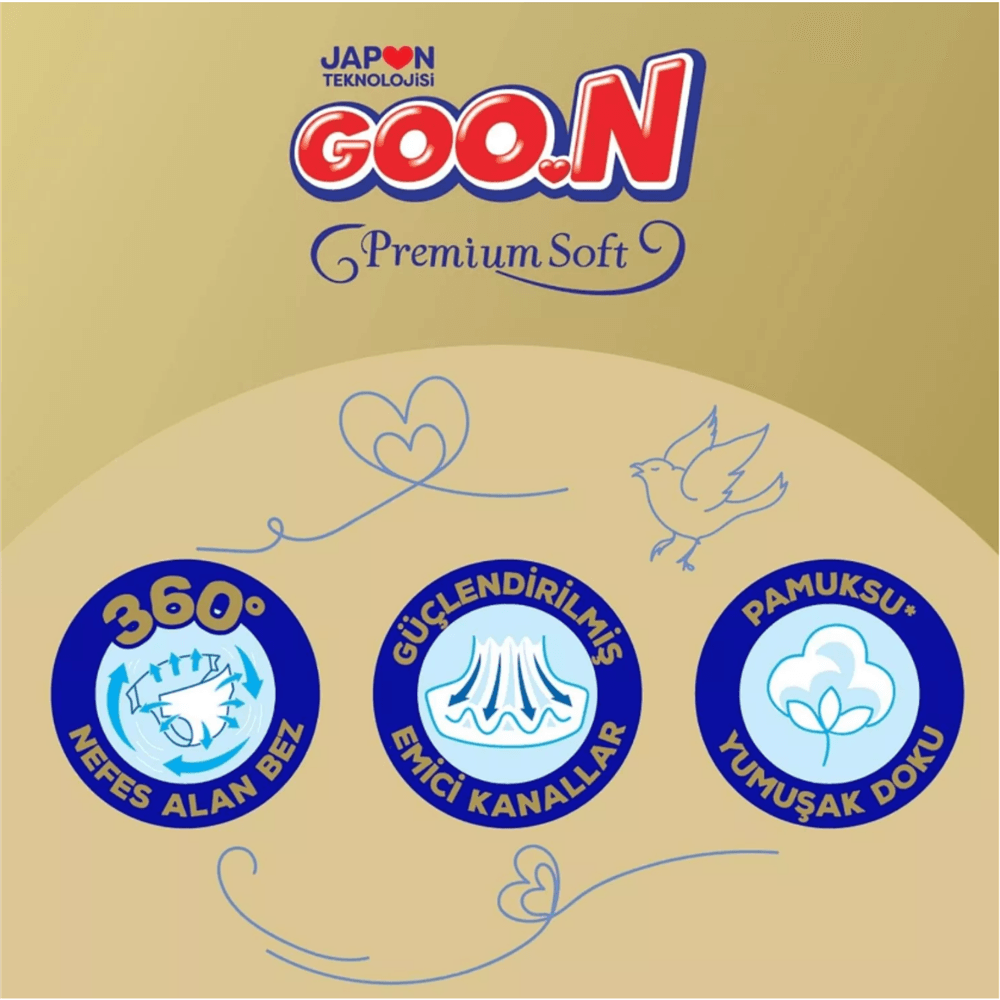 Goon Premium Bebek Bezi 3 Beden 7-12 Kg 76Lı Fırsat Paket