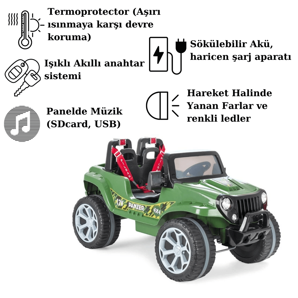 Pilsan Panzer 4X4 Çift Kisilik Akülü Araba