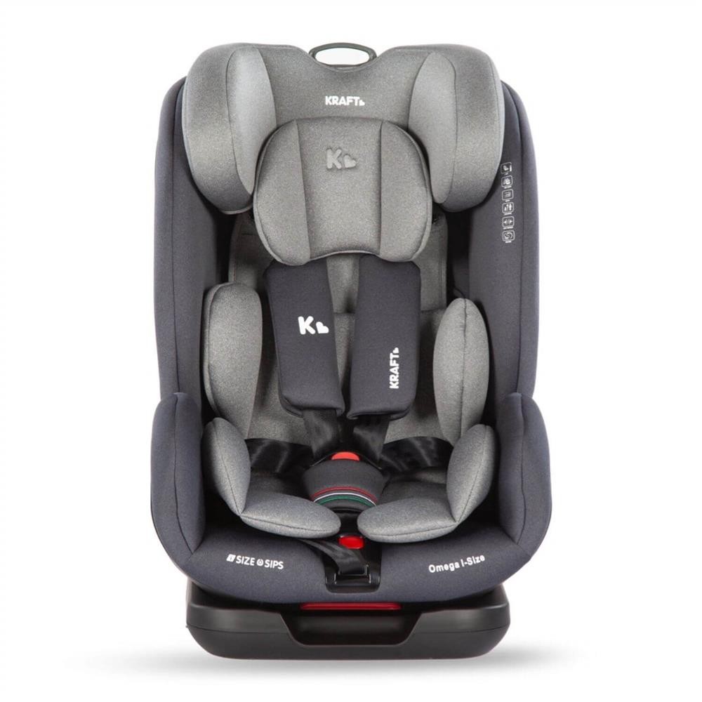 Kraft Omega I-Size Ece Isofix Ve Top Tether Bağlantılı, R129-03 I-Size Belgeli 9-36 Kg Oto Koltuğu Light Grey