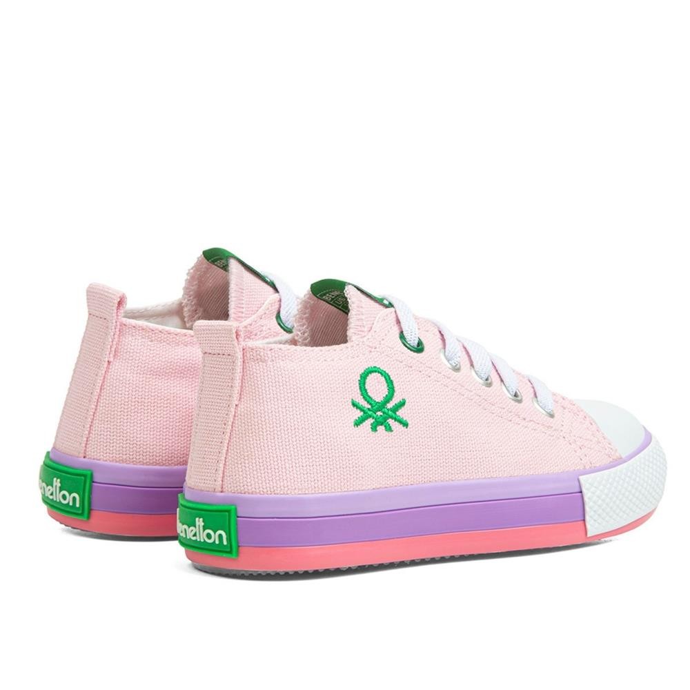 Benetton BN-30653 Suni Deri Pembe Spor Ayakkabı