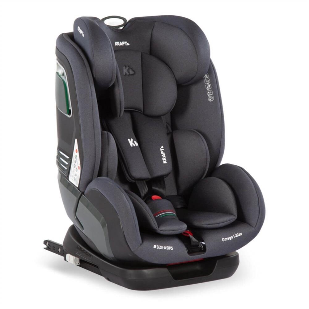 Kraft Omega I-Size Ece Isofix Ve Top Tether Bağlantılı, R129-03 I-Size Belgeli 9-36 Kg Oto Koltuğu Dark Grey