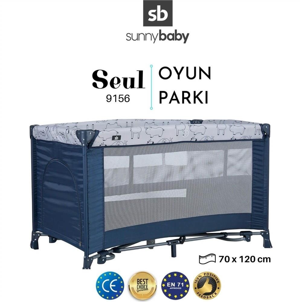 Sunny Baby Seul Ara Katlı Sallanma Aparatlı Oyun Parkı Park Yatak 70X120 Cm Lacivert