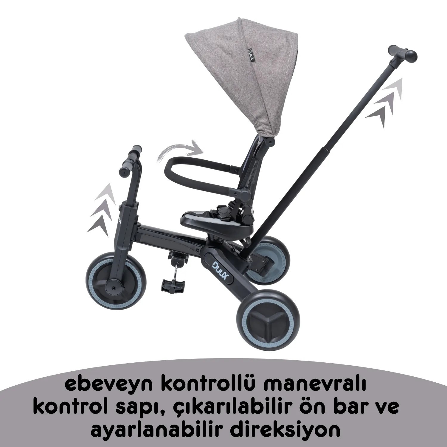 Duux Trike 7 in 1 Üç Tekerlekli Bisiklet Gri
