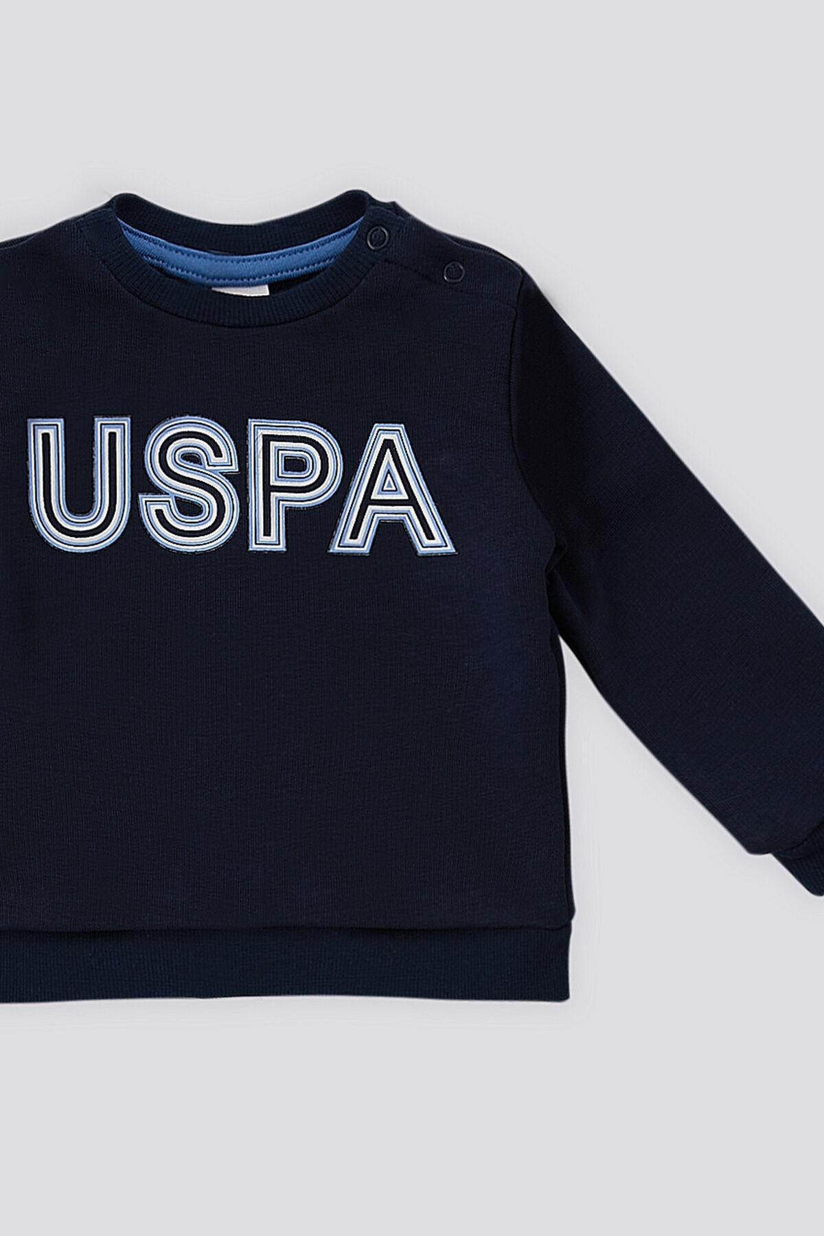 U.S Polo Lacivert Uspa Baskı Çıtçıtlı Erkek Bebek 2 Li Takım