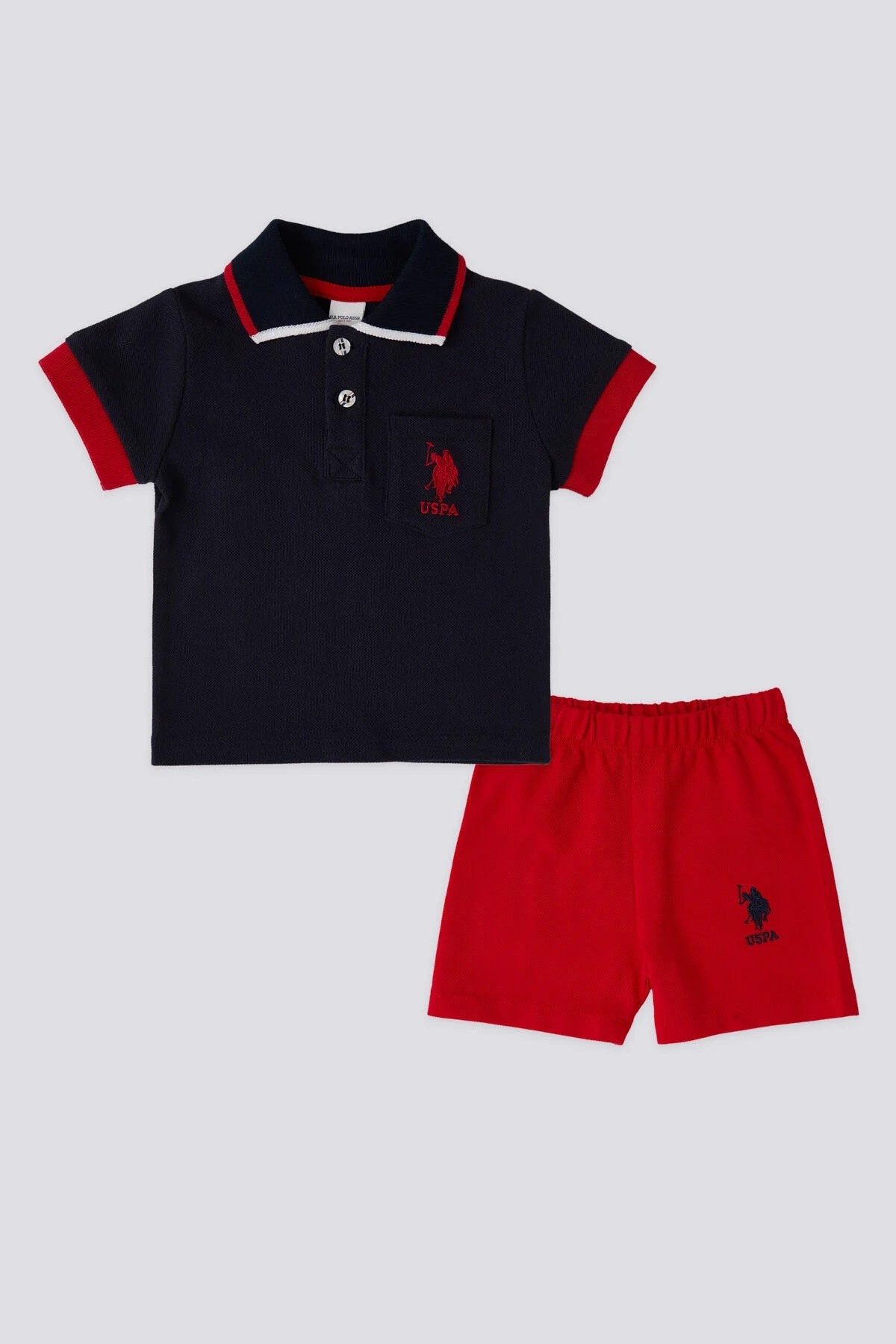 U.S Polo With Pocket Lacivert Erkek Bebek 2li Takım