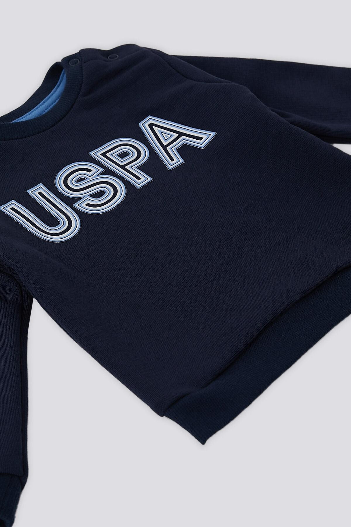 U.S Polo Lacivert Uspa Baskı Çıtçıtlı Erkek Bebek 2 Li Takım