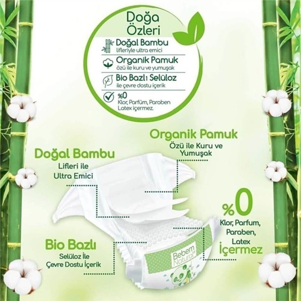 Bebem Natural Bebek Bezi 4 Beden Maxi 7-14 Kg 90Lı Ultra Fırsat