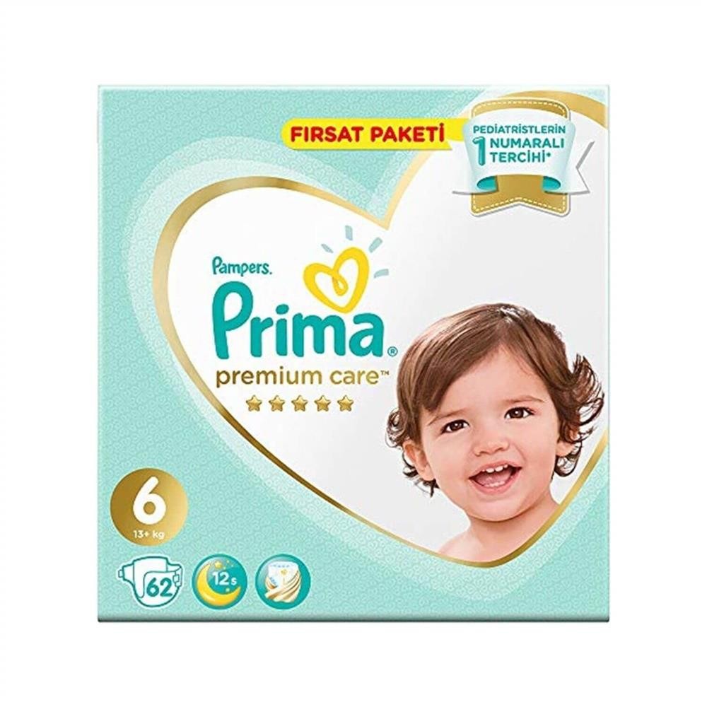 Prima Premium Care Bebek Bezi 6 Beden Extra Large 62Li Ultra Fırsat Paketi