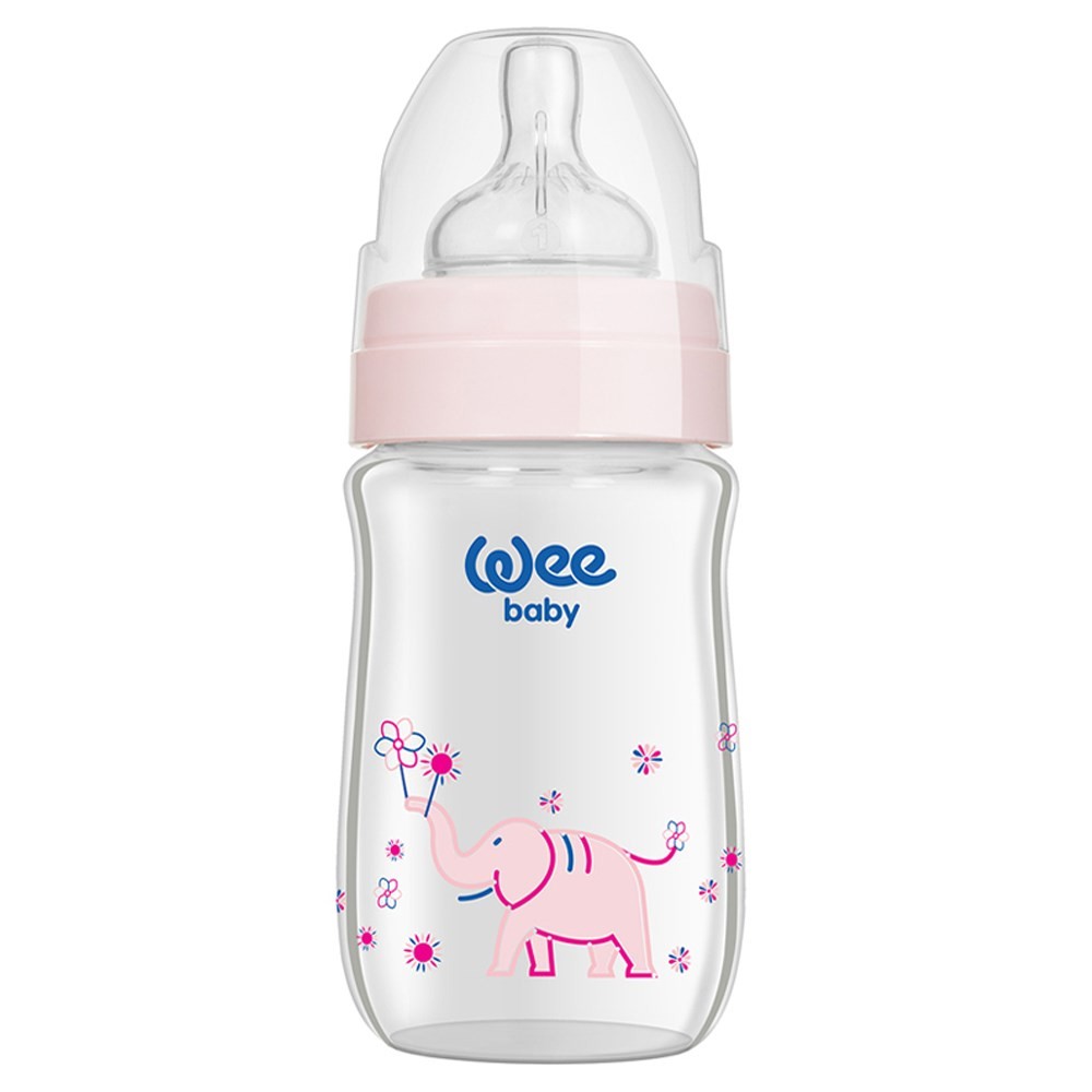 Wee Baby Klasik Plus Geniş Ağızlı Isıya Dayanıklı Cam Biberon 180 Ml