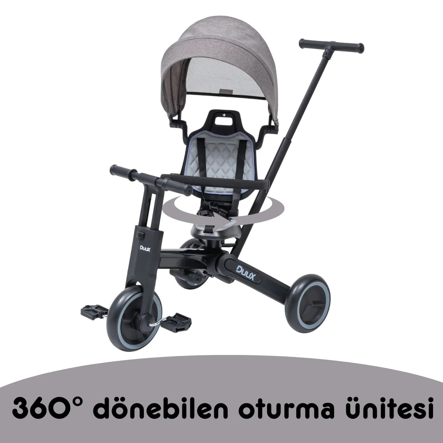 Duux Trike 7 in 1 Üç Tekerlekli Bisiklet Gri