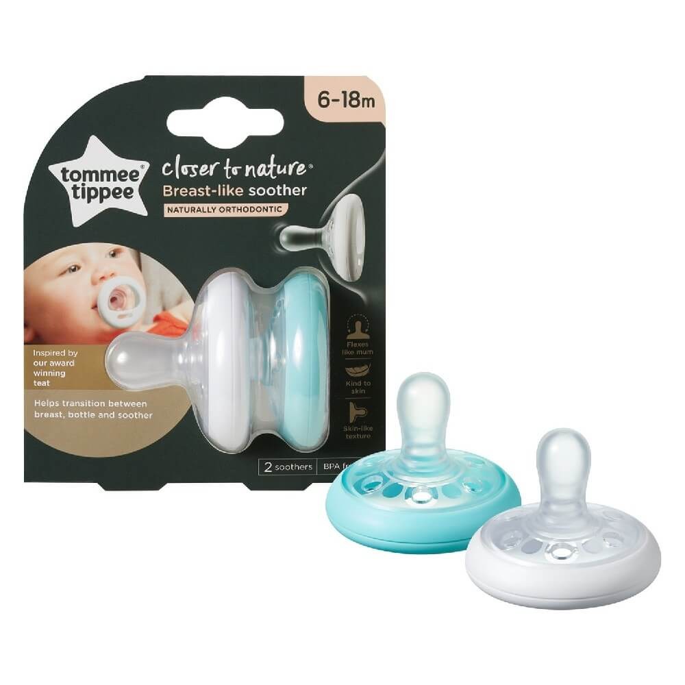 Tommee Tippee Breastlike Emzik 2Li 6-18 Ay Mavi - Beyaz