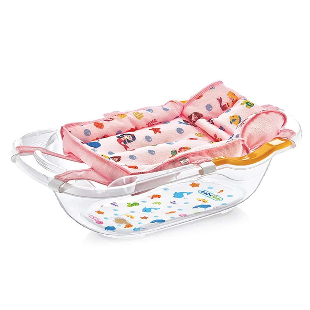 Babyjem Köpüklü Desenli Bebek Küvet Filesi Pembe