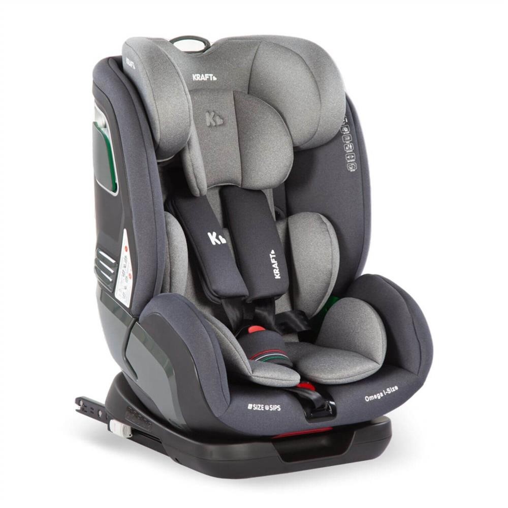 Kraft Omega I-Size Ece Isofix Ve Top Tether Bağlantılı, R129-03 I-Size Belgeli 9-36 Kg Oto Koltuğu Light Grey