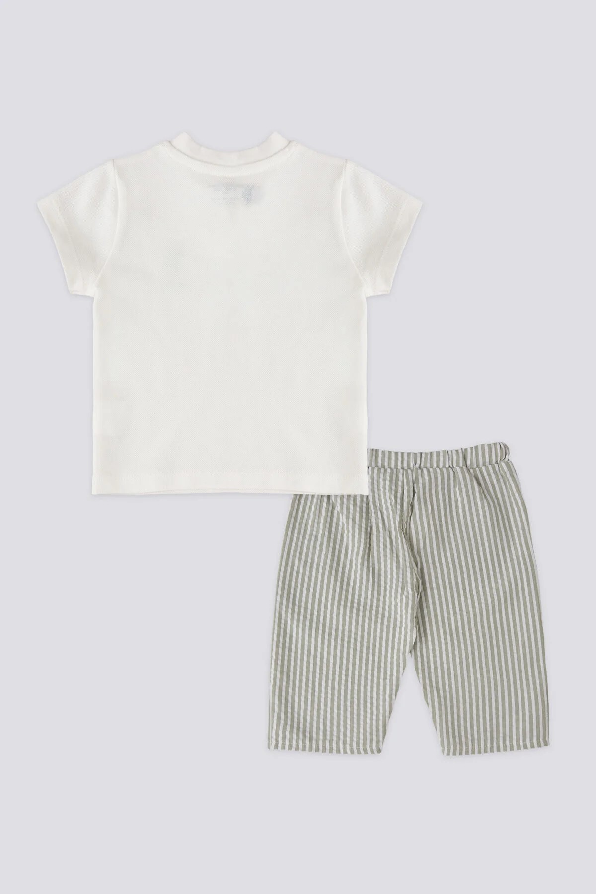 U.S Polo Striped Pants Krem Erkek Bebek 2li Takım