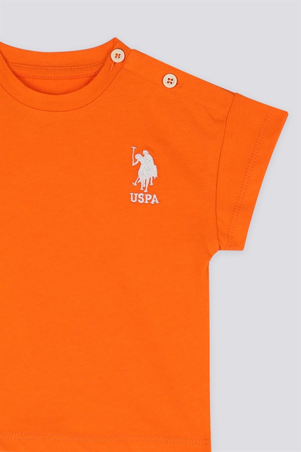 U.S Polo Color Harmony Turuncu Erkek Bebek Tshirt Pantolon Takım