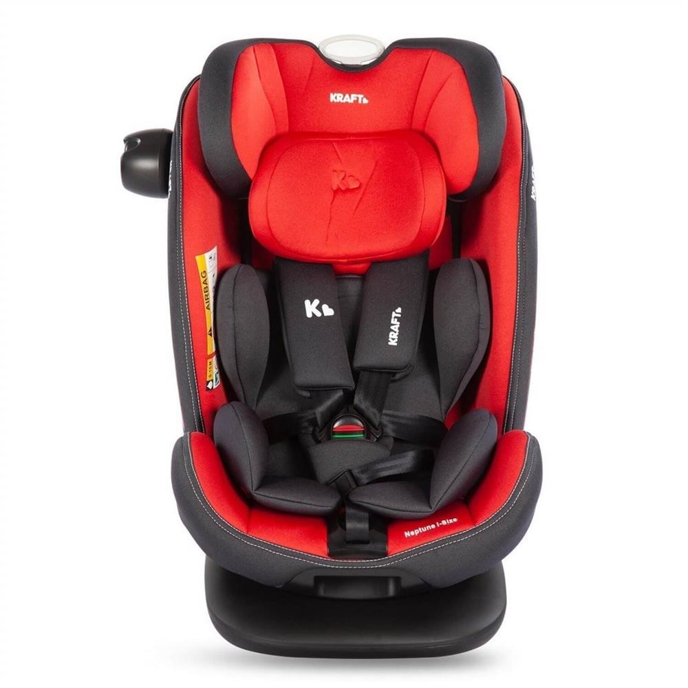 Kraft Neptune I-Size Isofix Ve Top Tether Bağlantılı, Ece R129-03 I-Size Belgeli, 360° Dönebilen 0-36 Kg Oto Koltuğu Red