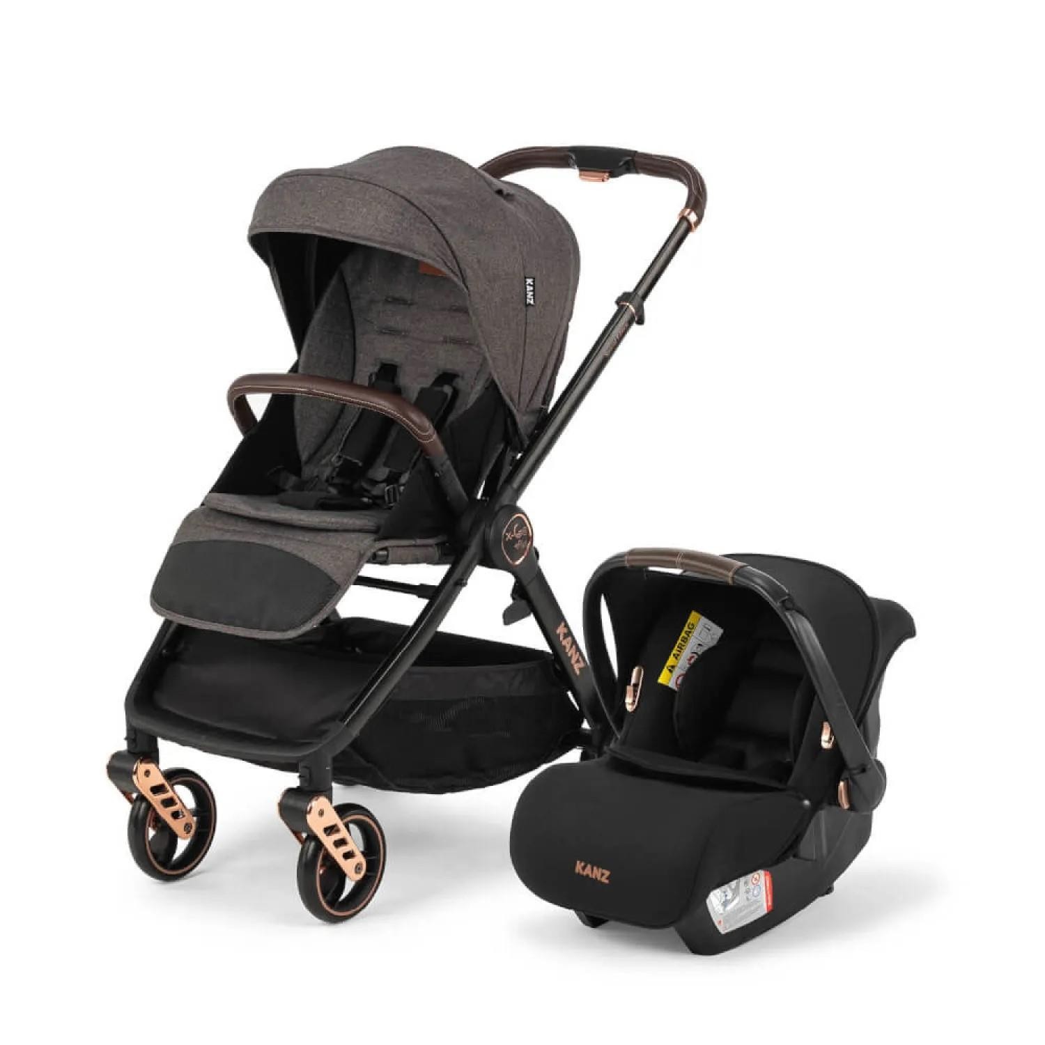 Kanz X-Go Rose Gold Travel Sistem Bebek Arabası Gri