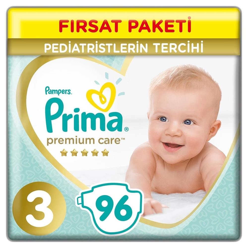 Prima Premium Care Bebek Bezi 3 Beden Midi 6-10 Kg 96Lı Ultra Fırsat Paketi