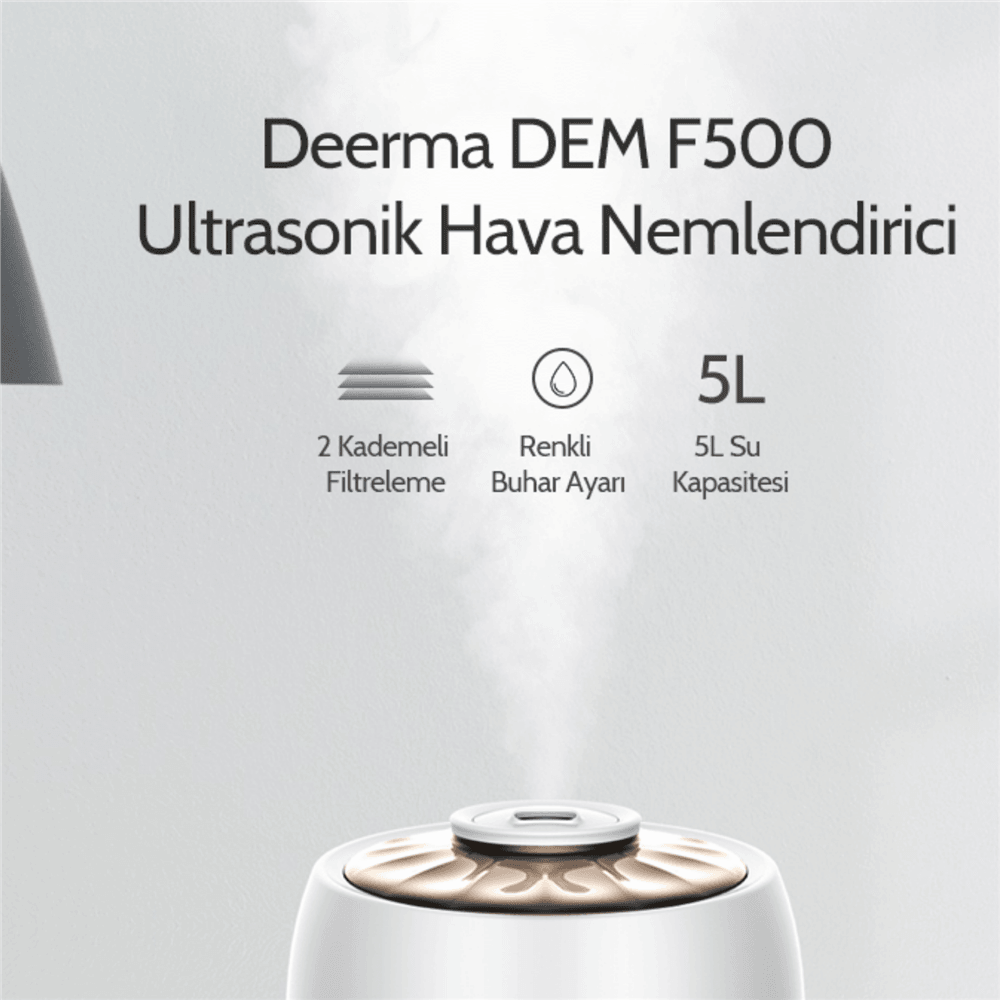 Deerma F500 Ultrasonik Buhar Makinesi Soğuk Hava Nemlendiricisi