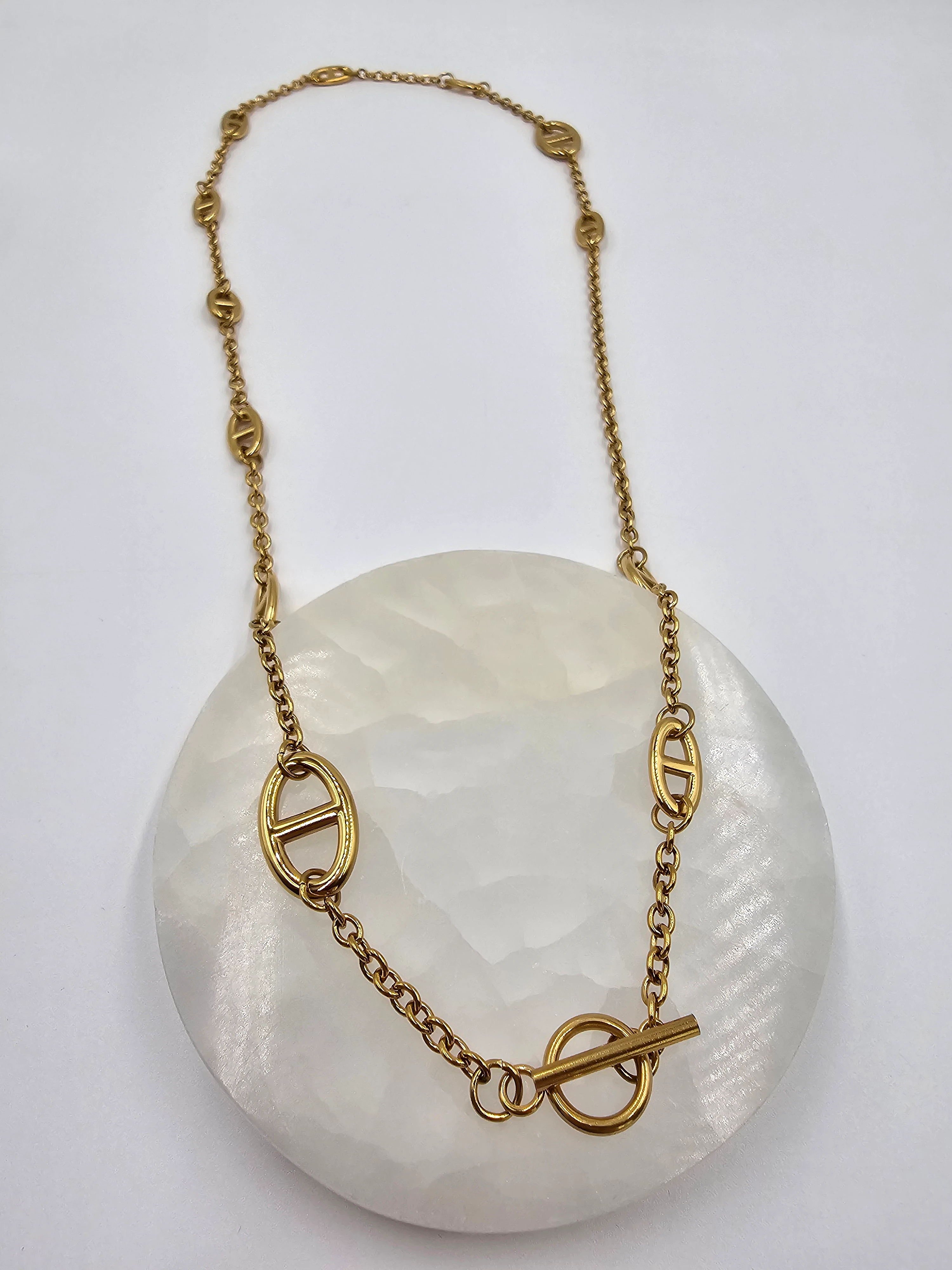 ALTIN VE GÜMÜŞ KAPLAMA 60CM KALIN ÇELİK ZİNCİR KOLYE 