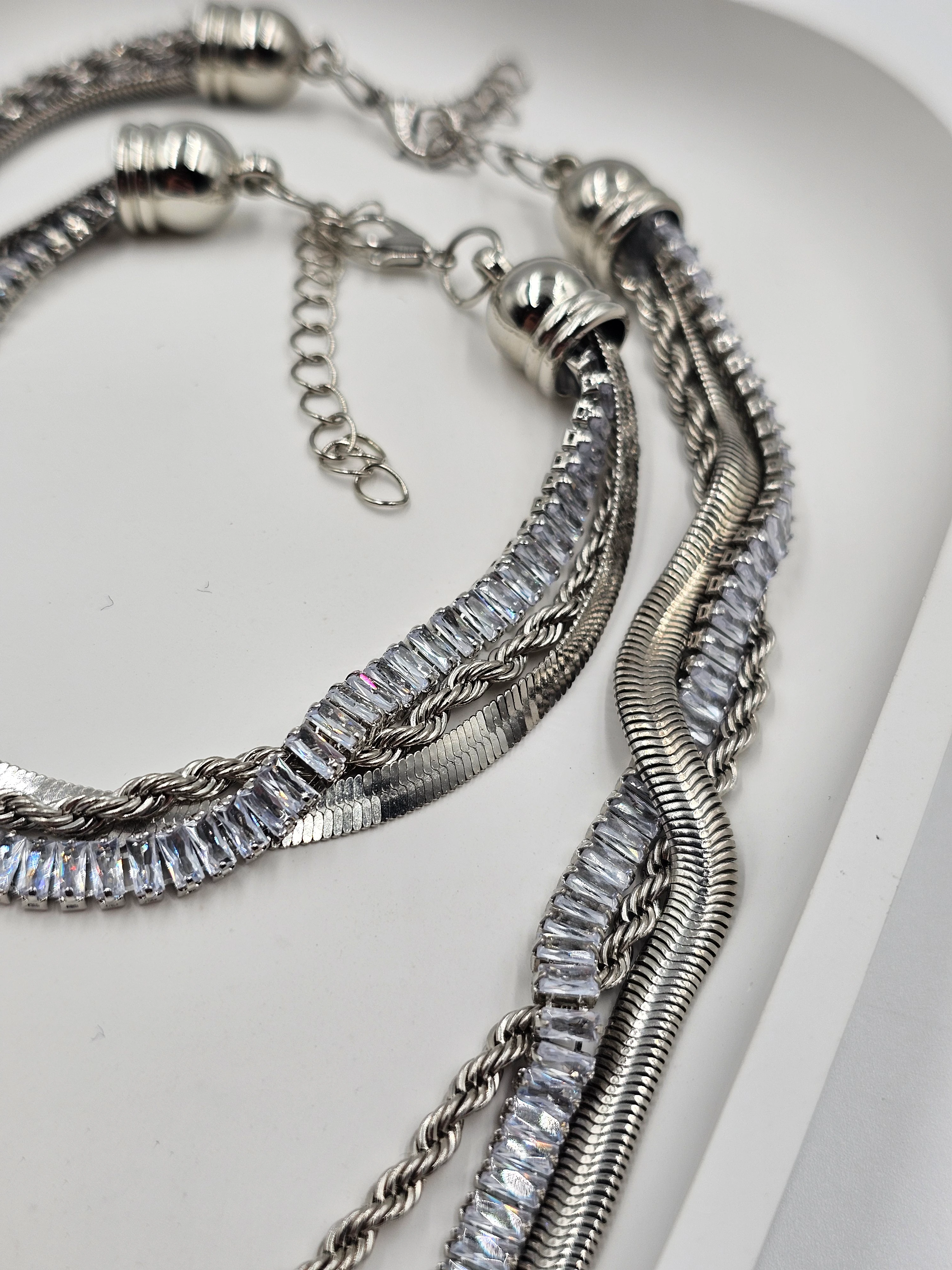 GÜMÜŞ KAPLAMA TASARIM BAGET SIRA TAŞLI ÇOKLU TAŞLI SET