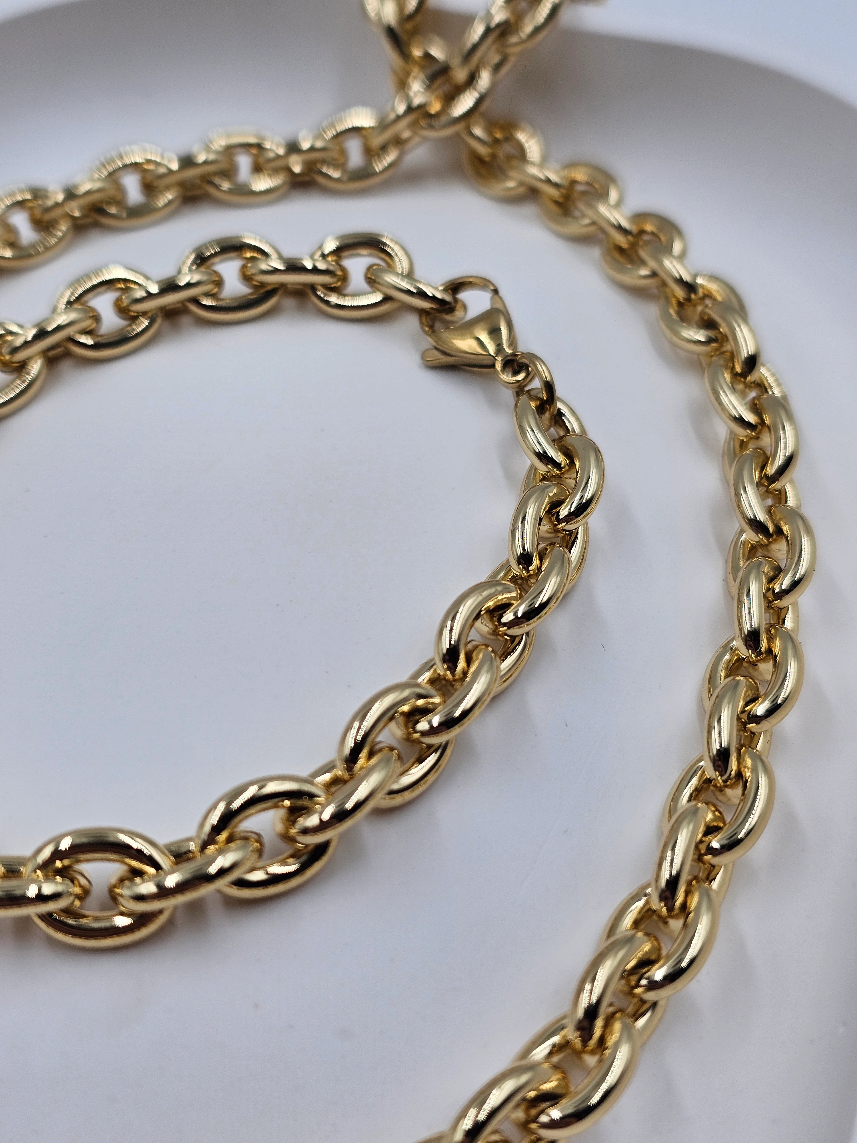 XUPİNG ALTIN KAPLAMA TASARIM HALAT ZİNCİR SET