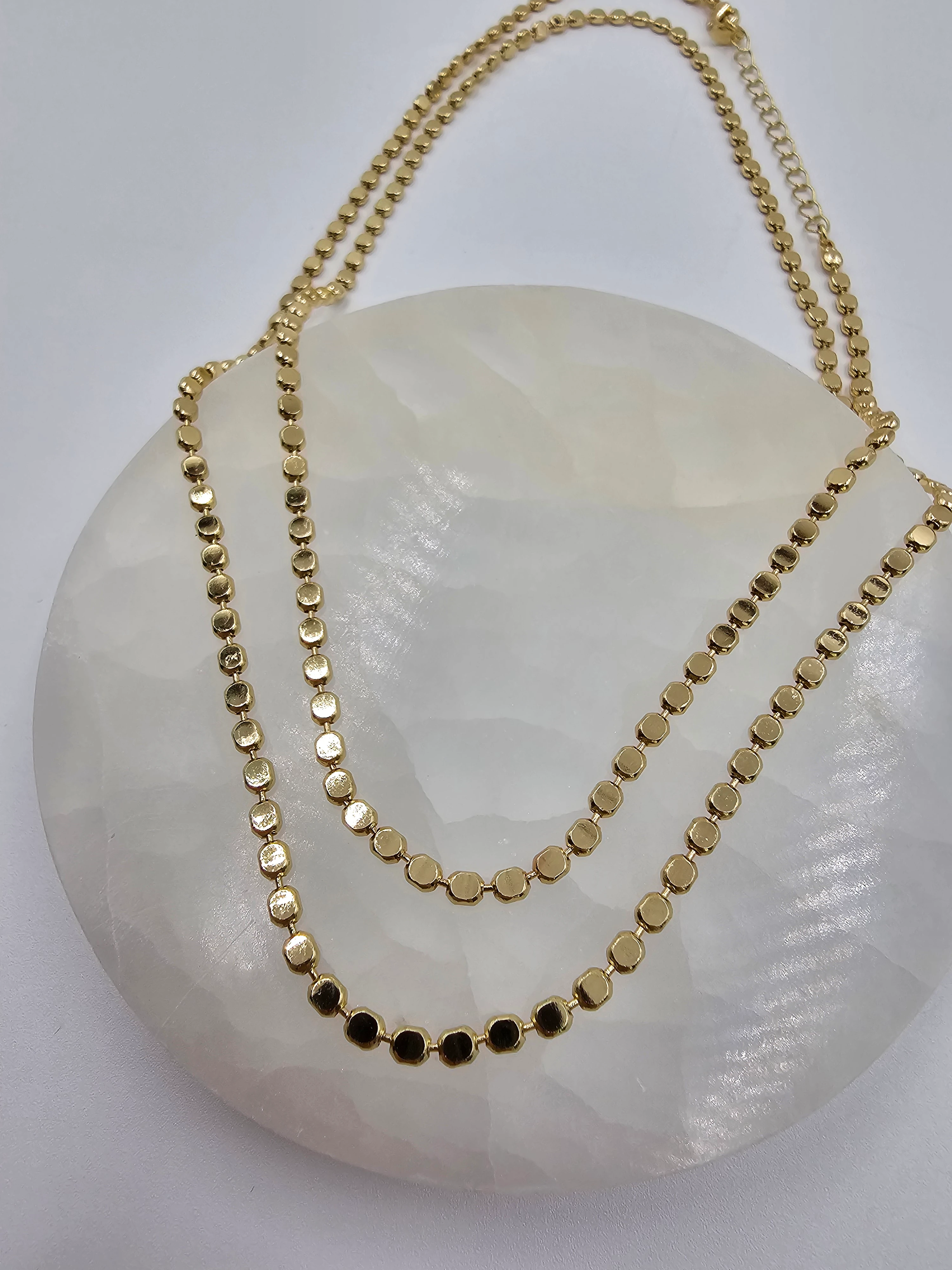 ALTIN KAPLAMA EZME MODEL UZUN ZİNCİR KOLYE