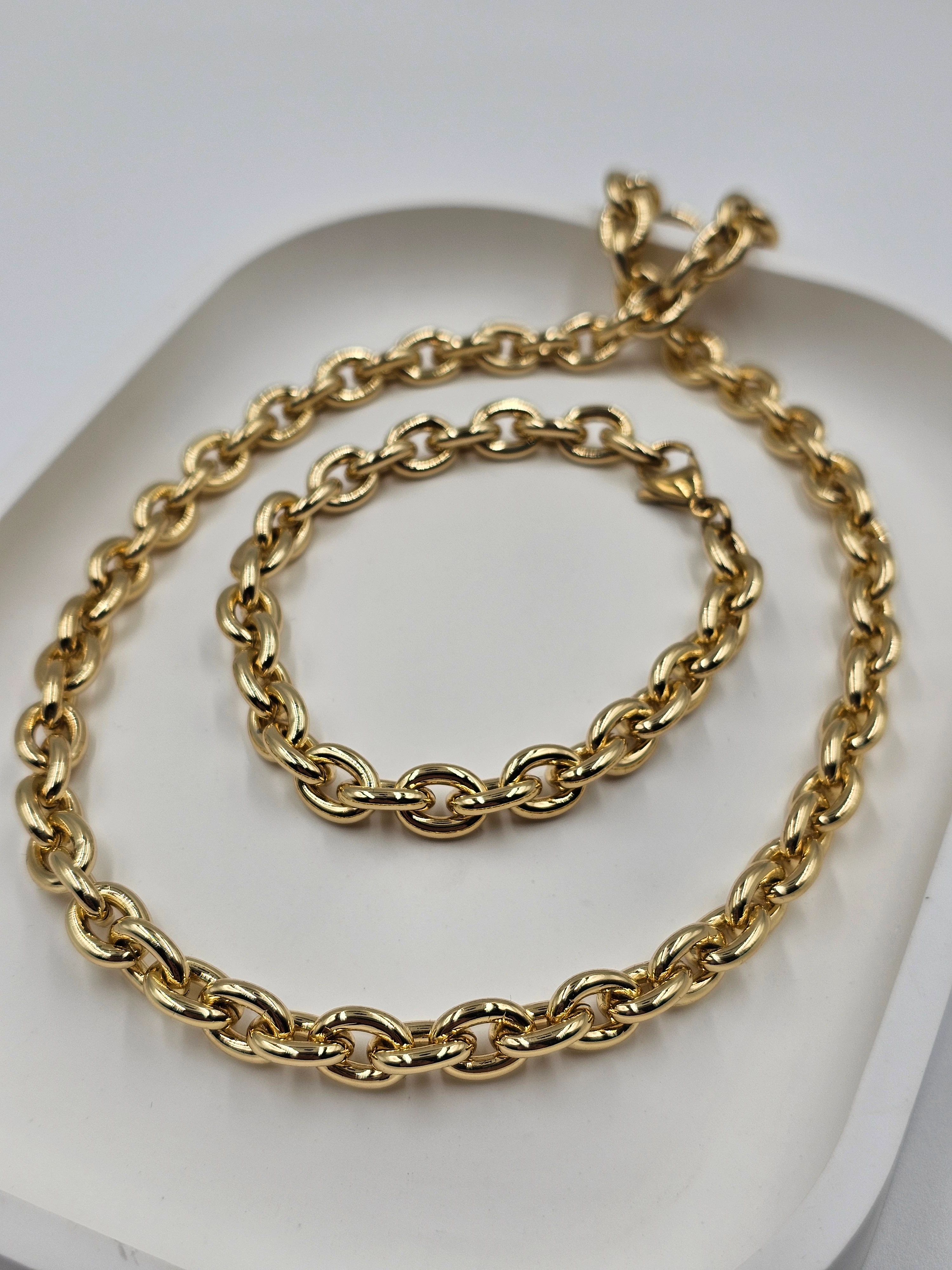 XUPİNG ALTIN KAPLAMA TASARIM HALAT ZİNCİR SET