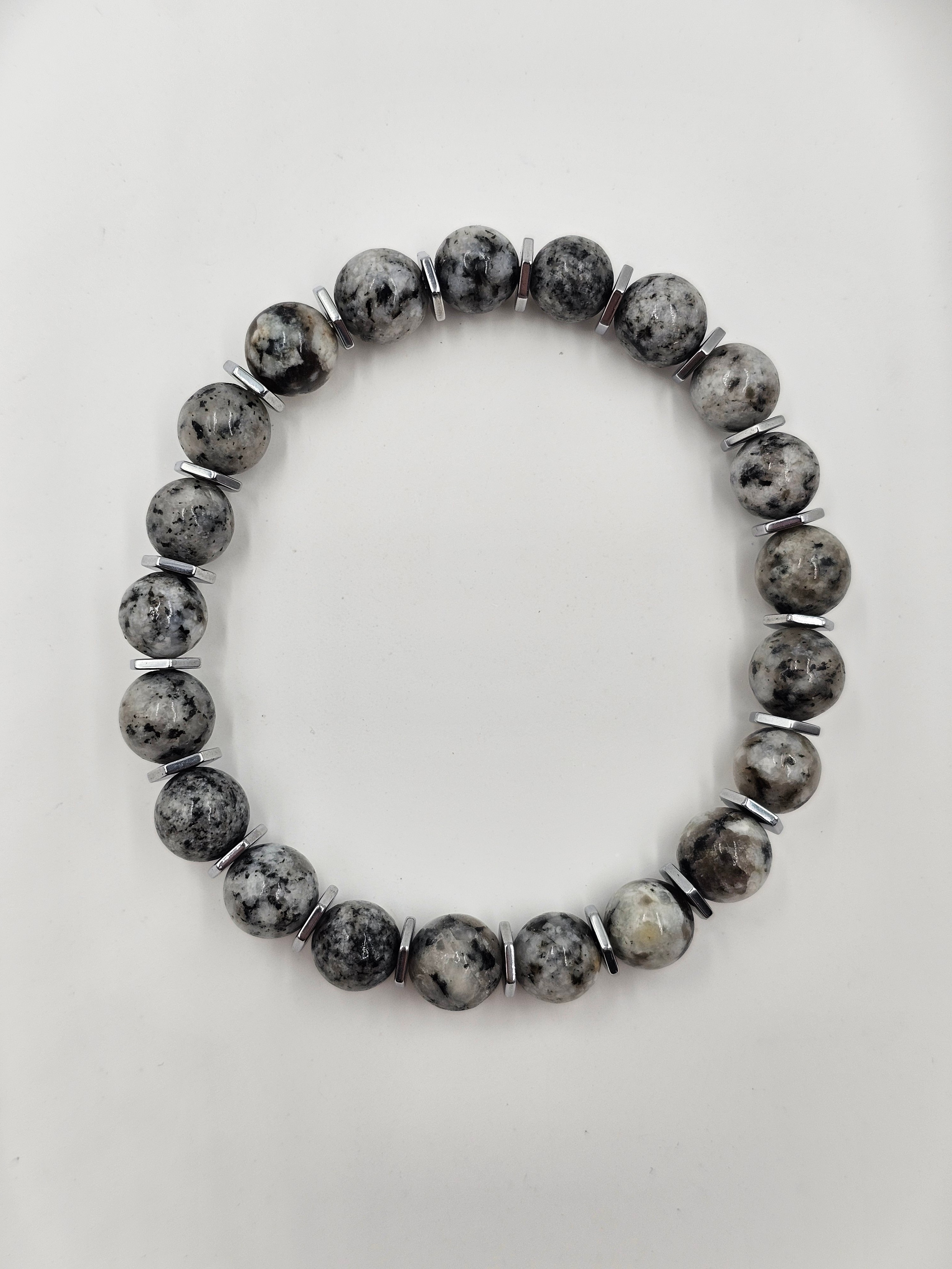 ERKEK DOĞAL GRİ JASPER TAŞ BİLEKLİK 8MM