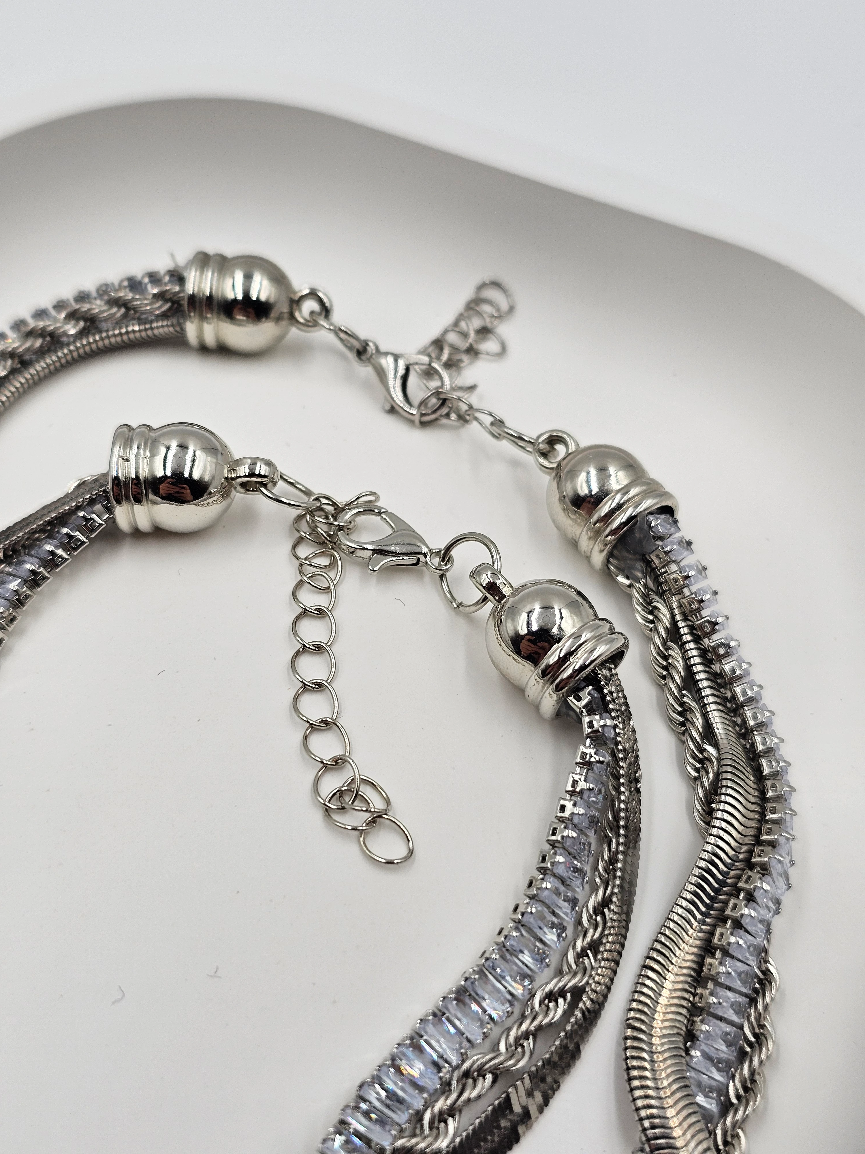 GÜMÜŞ KAPLAMA TASARIM BAGET SIRA TAŞLI ÇOKLU TAŞLI SET