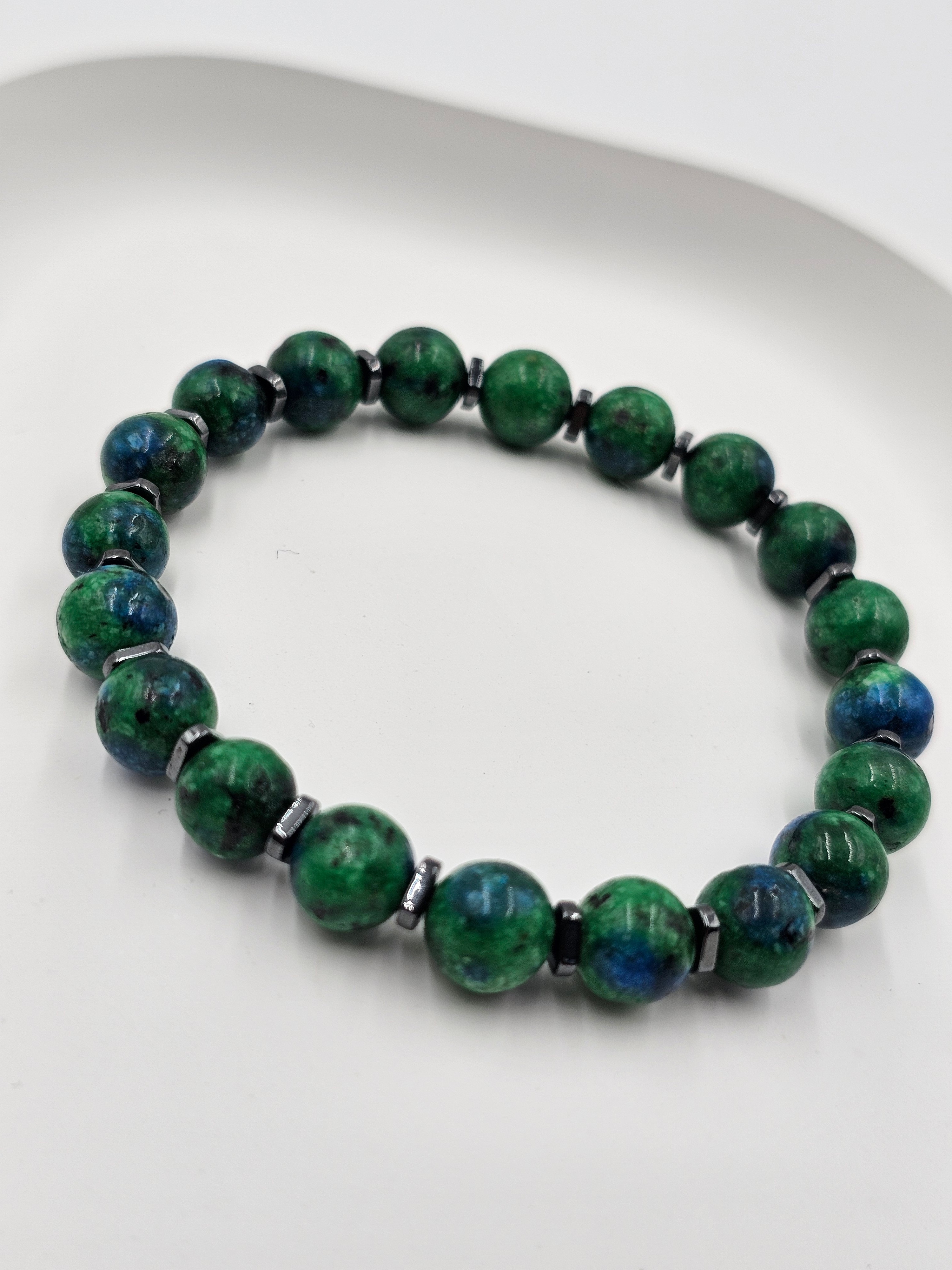 ORJİNAL DOĞAL AZURİT TAŞI BİLEKLİK ERKEK KADIN 