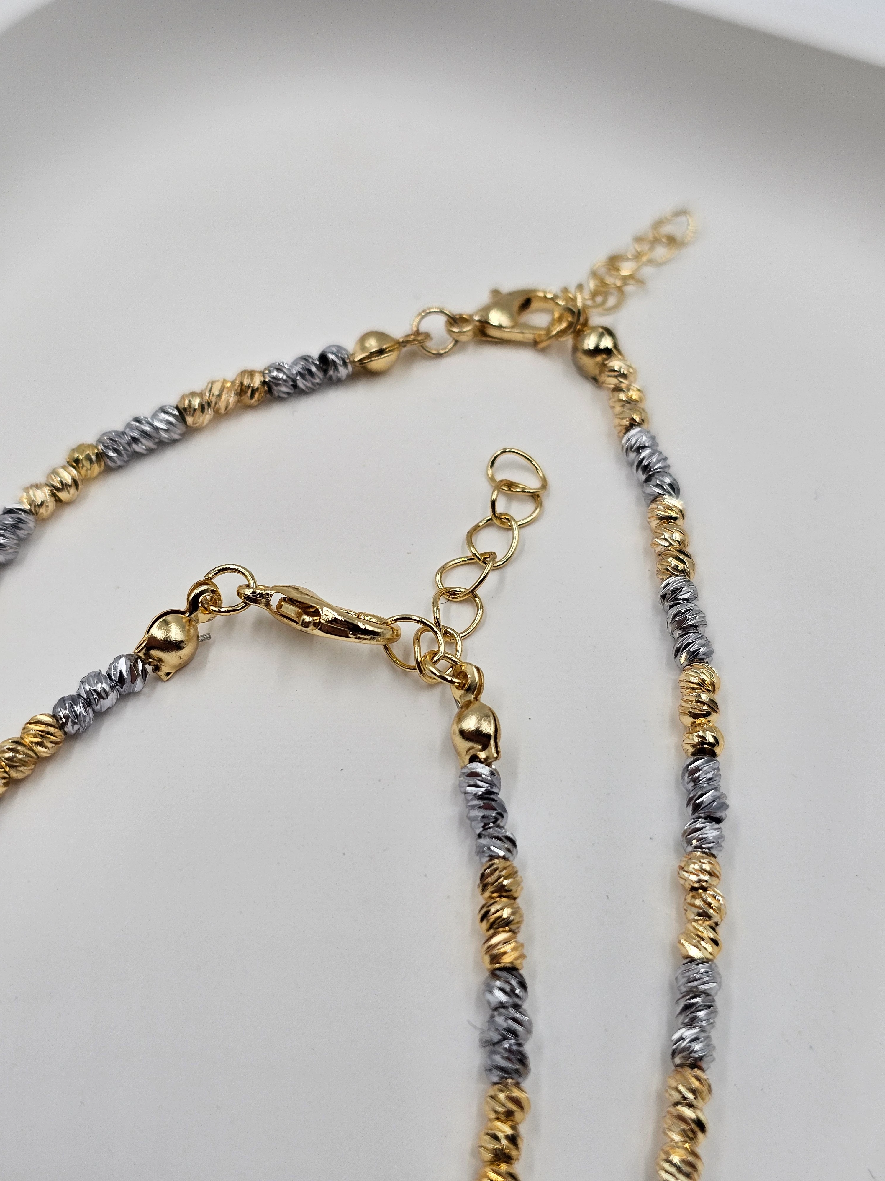 ALTIN KAPLAMA DORİKA ÇİFT RENK BONCUK MODEL SET