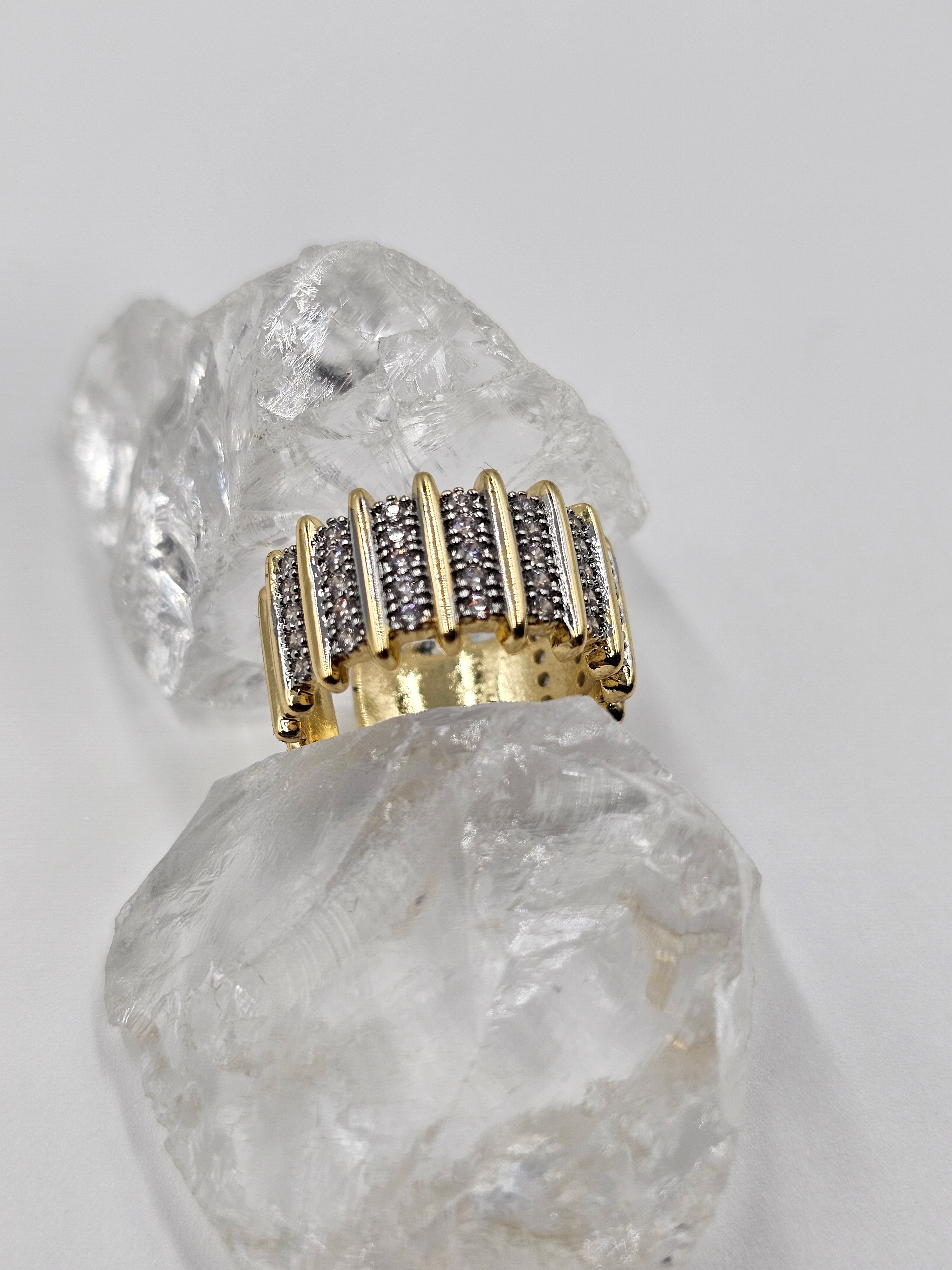 ALTIN KAPLAMA ZİRKON TAŞLI YÜZÜK