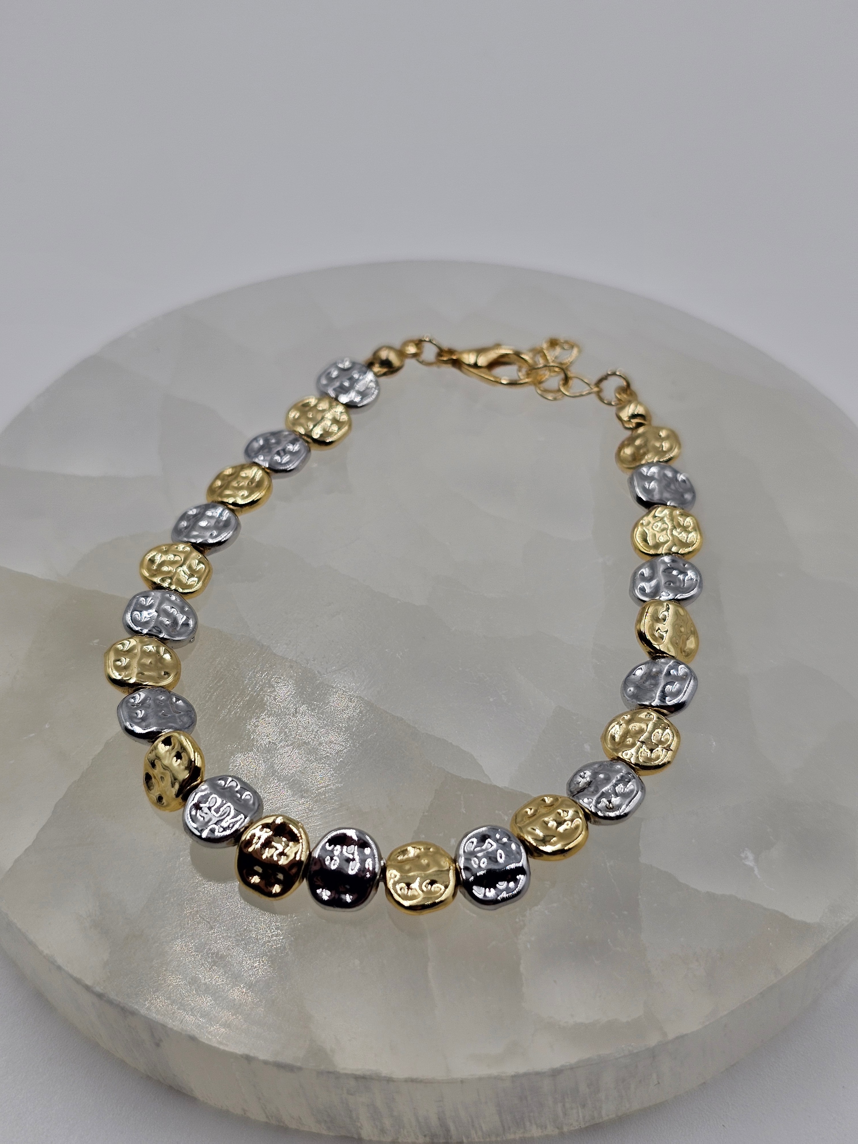 ALTIN KAPLAMA DÖVME PLAKA ÇİFT RENK ZİNCİR BİLEKLİK