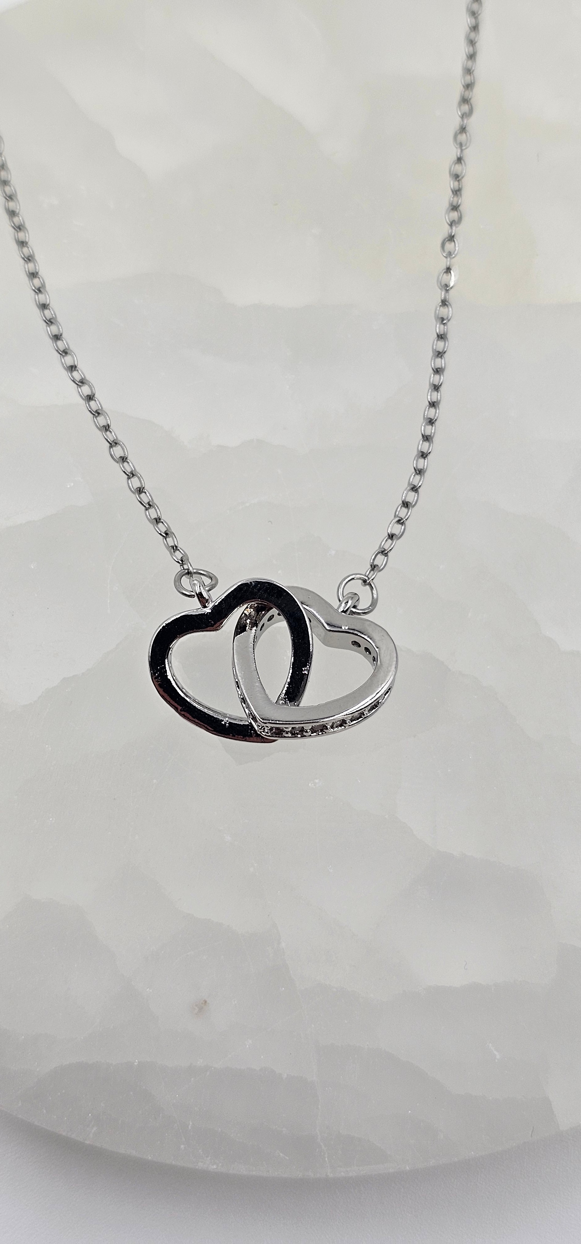 GÜMÜŞ ÇİFT KAPLİ ZİRKON TAŞLI KOLYE