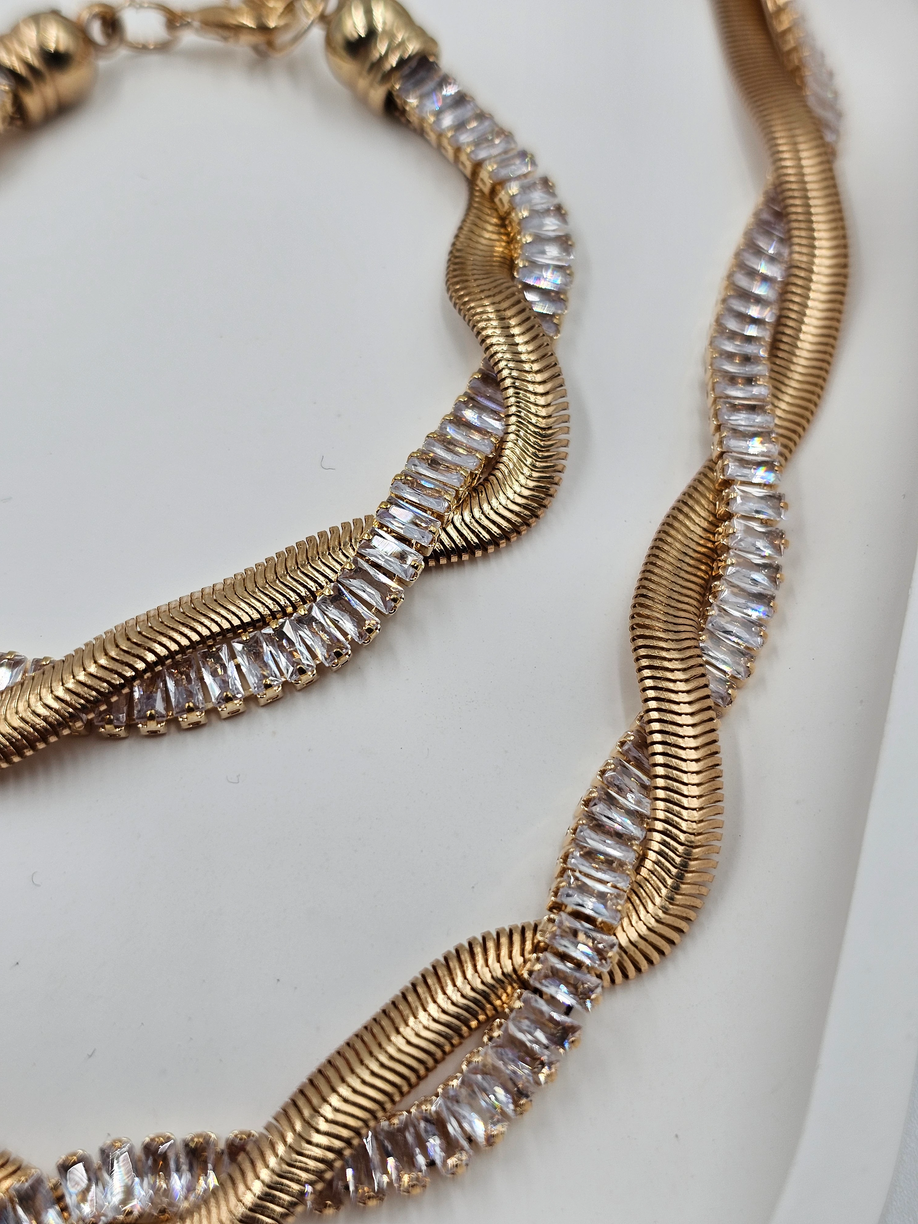 ALTIN KAPLAMA TASARIM BAGET SIRA TAŞLI ÇOKLU BURGU SET