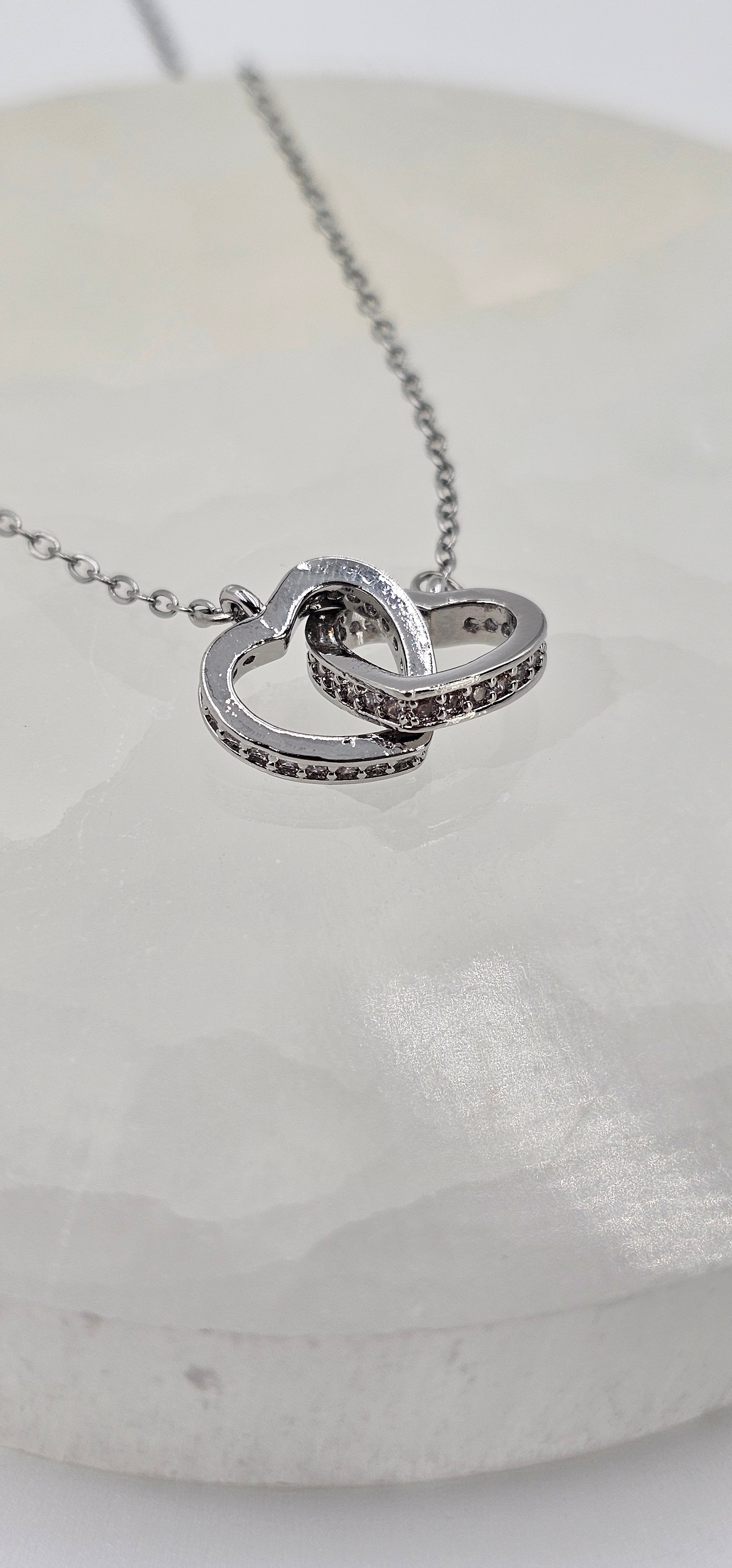 GÜMÜŞ ÇİFT KAPLİ ZİRKON TAŞLI KOLYE