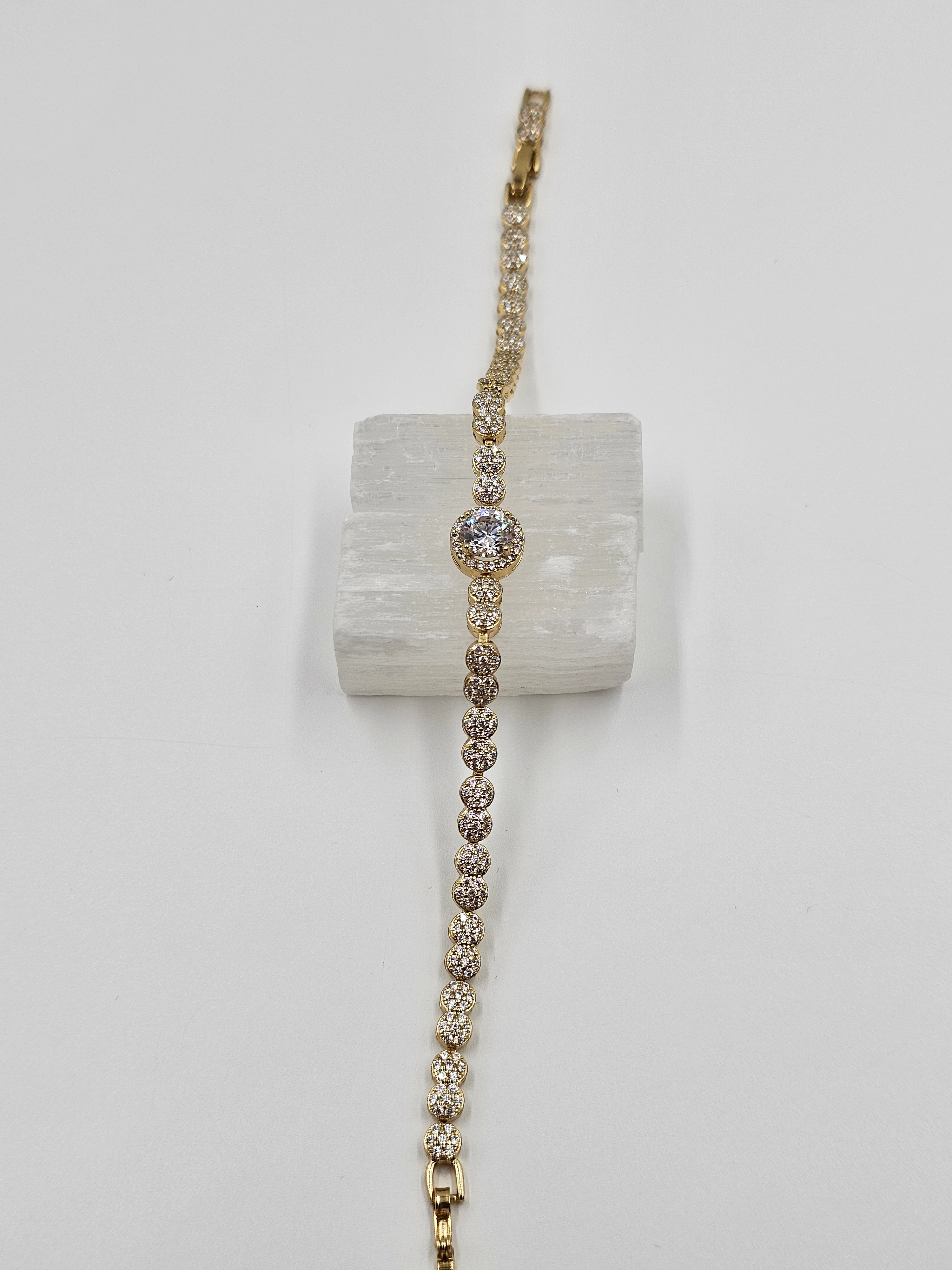 SU YOLU ALTIN KAPLAMA TAŞLI UZUN BİLEKLİK