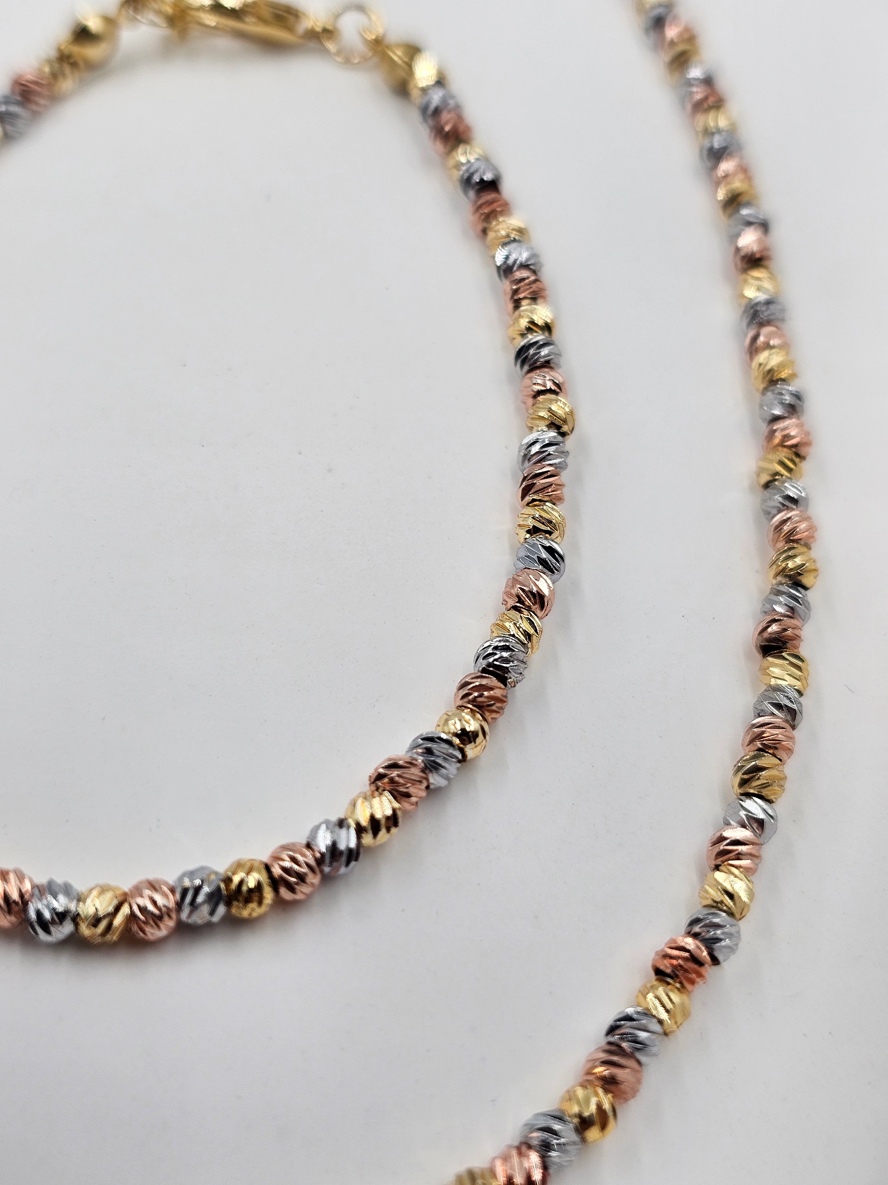 ALTIN KAPLAMA DORİKA BONCUK MODEL ÜÇ RENK SET