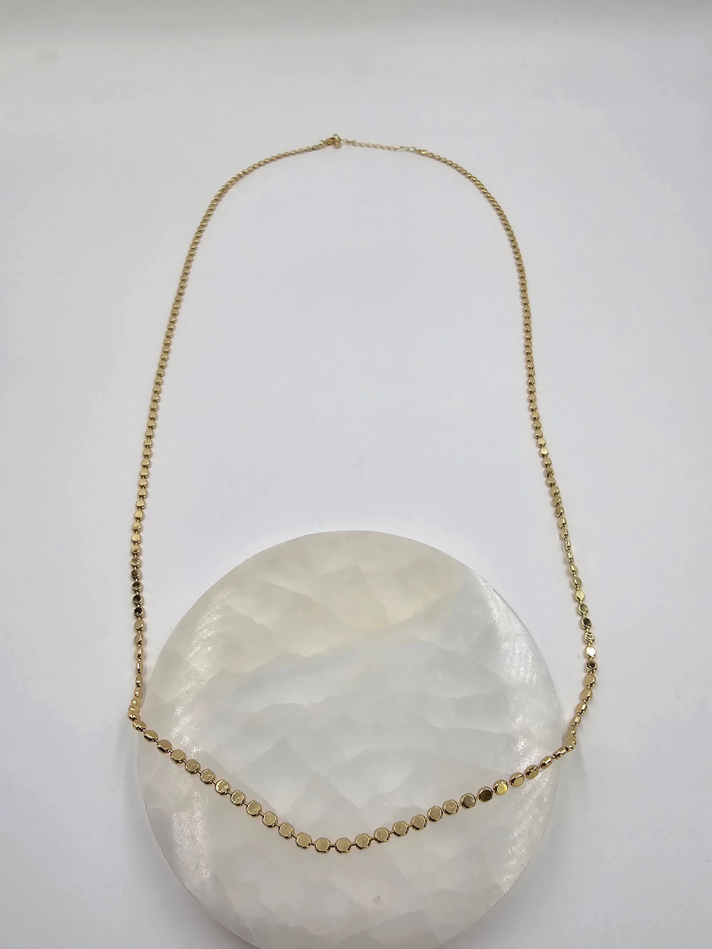 ALTIN KAPLAMA EZME MODEL UZUN ZİNCİR KOLYE